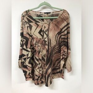 Plus Size Women Short Sleeve Round Neck Casual Blouse Tee T Shirt Top Pink Combo